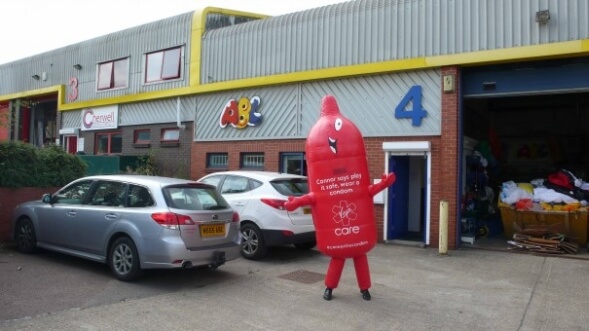 Virgin Care's Conor the Condom