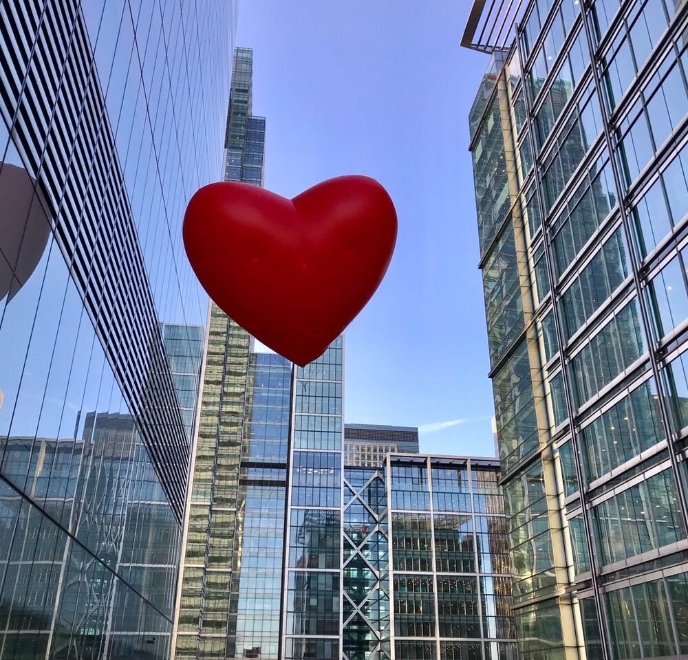 Helium filled chubby hearts inflatable